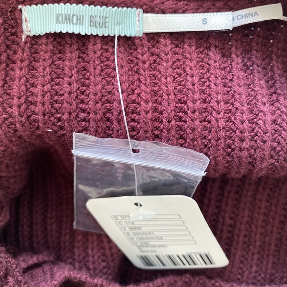 NWT Urban Outfitters Burgundy Sheer/knit Sweater - Picture 7 of 9